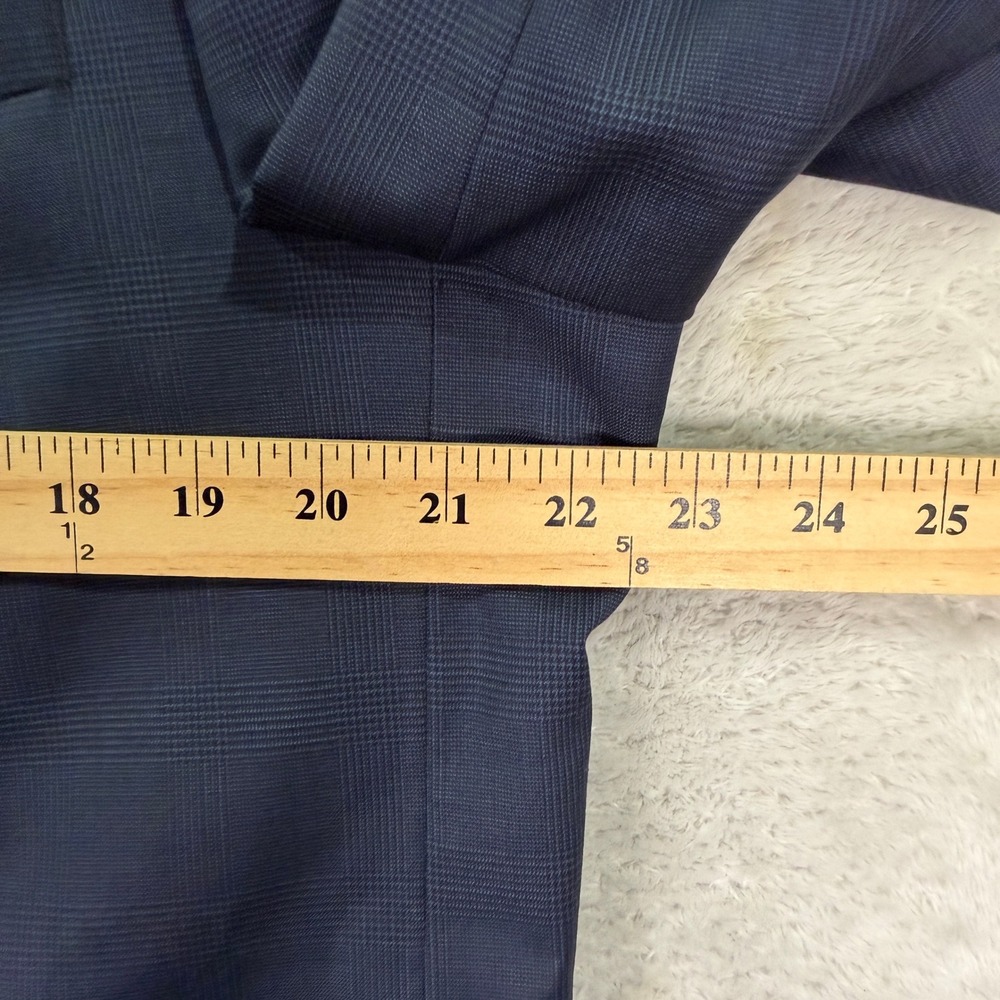 Jos A Bank Mens 44XL Tailored Fit Suit Signature Gold Navy Blue Wool Plaid 36x34 - Picture 8 of 16